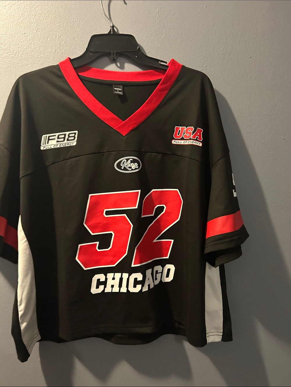 Chicago #52 Men's Jersey - Black & Red